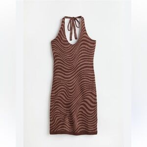 Brown Zebra Pattern Sleeveless Dress